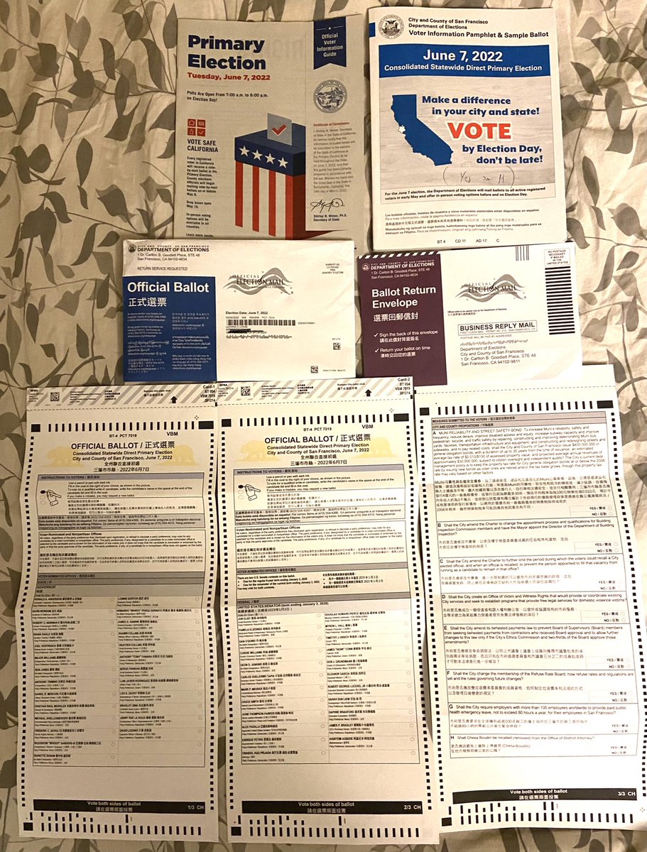 leannalouie28's tweet photo. Did you get your Vote By Mail ballots in SF yet? Got mine on Saturday morning. I looked through it all &amp; went straight to Prop H, where I darkened the circle for YES on H to Recall Chesa Boudin! #YesOnH #NoOnA #YesOnB #NoOnC  #YesOnD #NoOnE #NoOnF #YesOnG #YesOnH #YesOnH https://t.co/KdUAhFRPWk