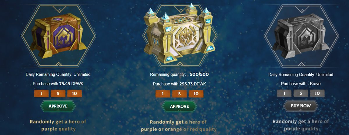 📢Dear #DPWK Community

💥According to the poll result

🔥We have closed the function of using $Brave tokens to purchase purple hero NFT blind boxes

#BraveWorld #GameFi