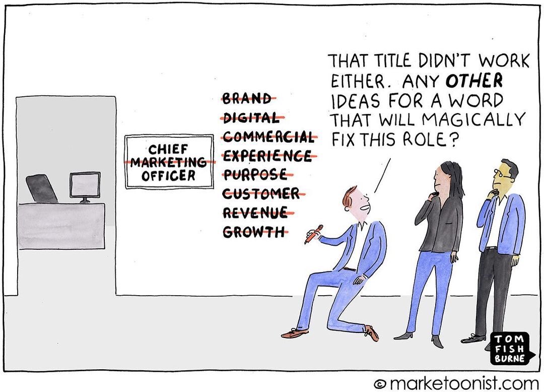 ´Chief Something Officer’ I love this one, Thanks @marketoonist👍 #CMO #CDO #CXO #Growth @sebbourguignon @enilev @Khulood_Almani @AshokNellikar @Shi4Tech @CurieuxExplorer @JeroenBartelse @FrRonconi @NevilleGaunt @MargaretSiegien @PawlowskiMario @GlenGilmore @AlbertoEMachado