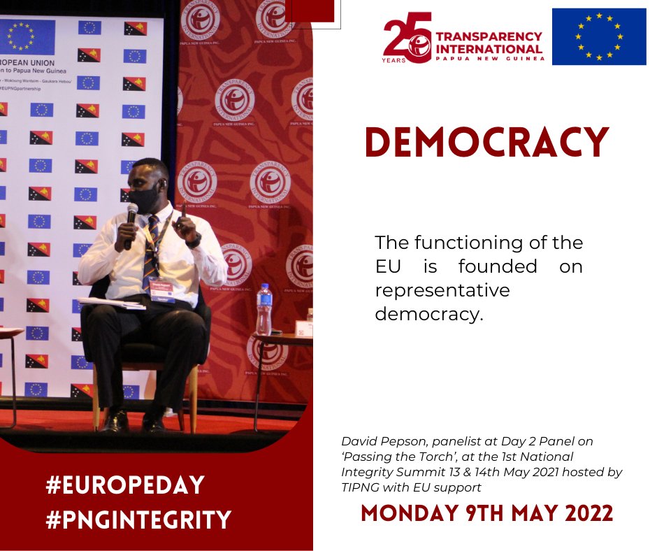 TI_PNG's tweet photo. E U R O P E D A Y | Monday 9th May 2022

TIPNG joins the @EUinPNG to recognize Europe Day which is observed annually on the 09th of May to celebrate Peace and Unity. 

https://t.co/SCF8Whbvwd

#EUROPEDAY #EUDAY #PromotingIntegrity #PAIS #Democracy #EUValues #EUinPNG https://t.co/ptqHSONhkG