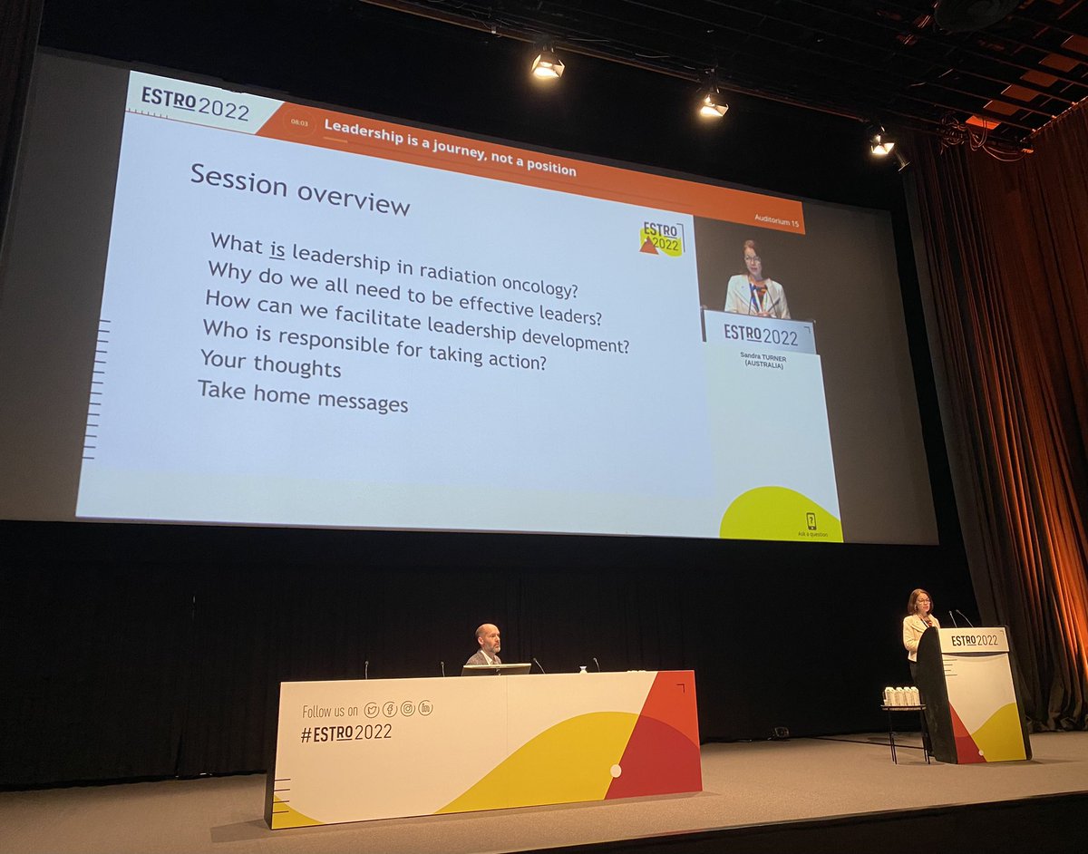 Kick off of the young track #ESTRO2022 with <a href="/sandraturner49/">Sandra Turner</a> lecturing about the journey of #leadership ! <a href="/yESTROCommittee/">yESTRO</a> <a href="/ESTRO_RT/">ESTRO</a> #radonc