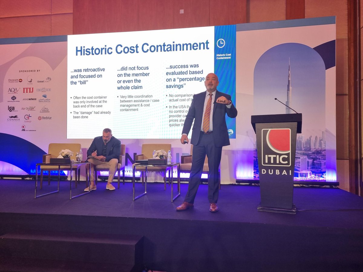 itijonline's tweet photo. John Spears from #GlobalExcel on why we need to change our approach to #costcontainment: "Healthcare inflation continues to outpace consumer inflation, overtreatment has become more prevalent, and cost/quality ratios differ significantly between providers." #ITICMENA https://t.co/eLcB7l0ACD