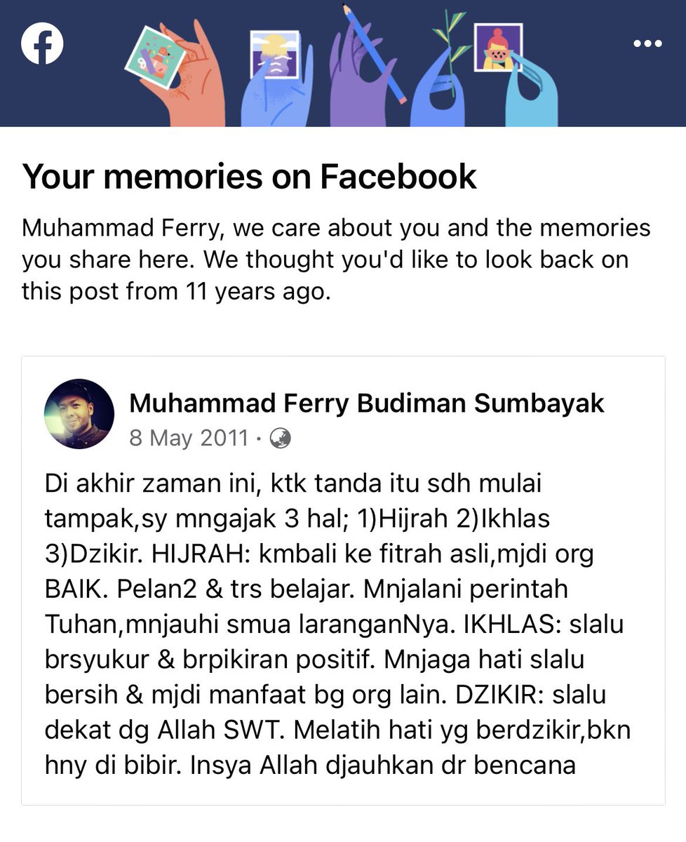 ferrybudiman's tweet photo. MasyaAllah.. yok bisa yok bestie 👍🏻
InsyaAllah istiqomah.
.
.
.
#mfbs #salingmengingatkan #akhirzaman https://t.co/sf5TKMuC2V