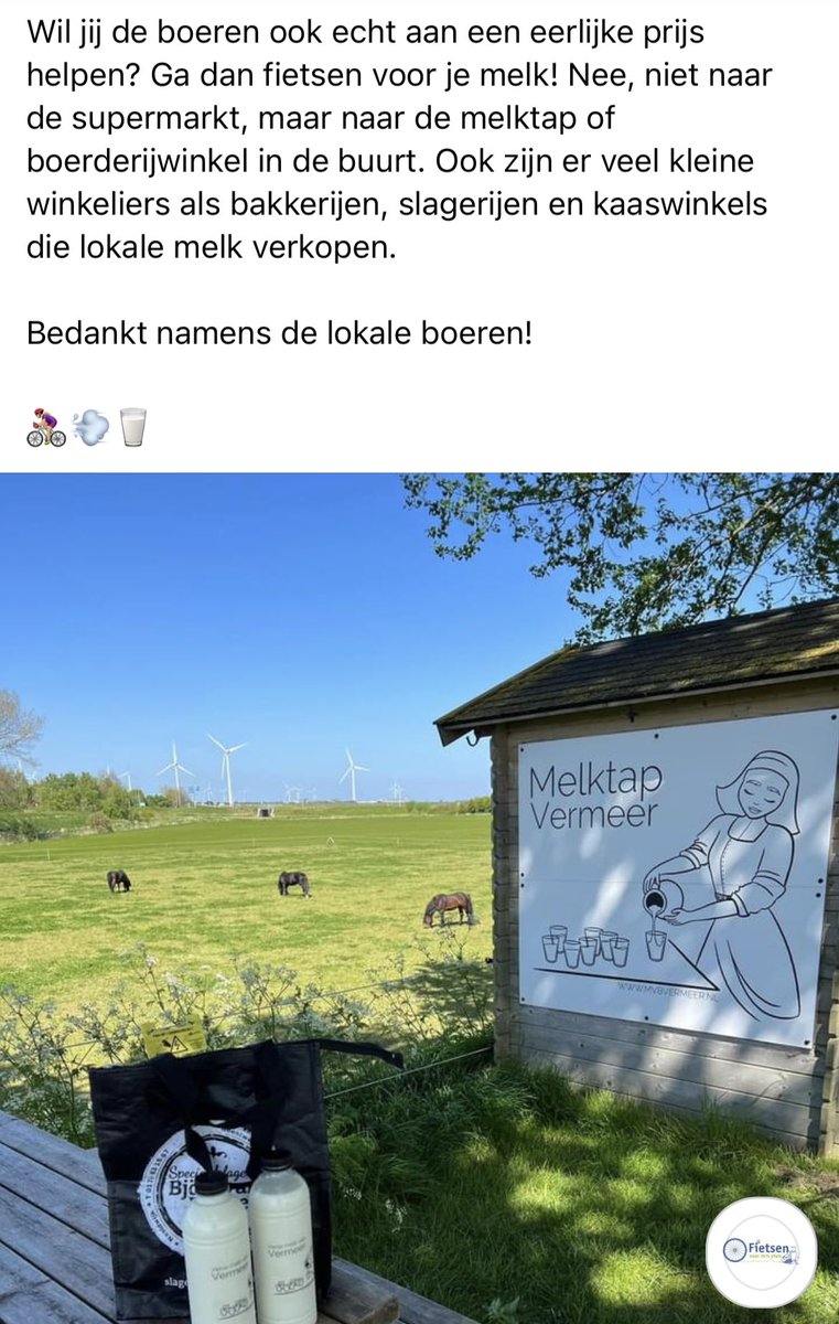 Bij de vele melktappen en boerderijwinkels in Nederland is genoeg melk te vinden. Ga gewoon fietsen voor je melk! Kijk op fietsenvoormijneten.nl voor de verkooppunten.
#jumbo #melk #fietsenvoormijneten