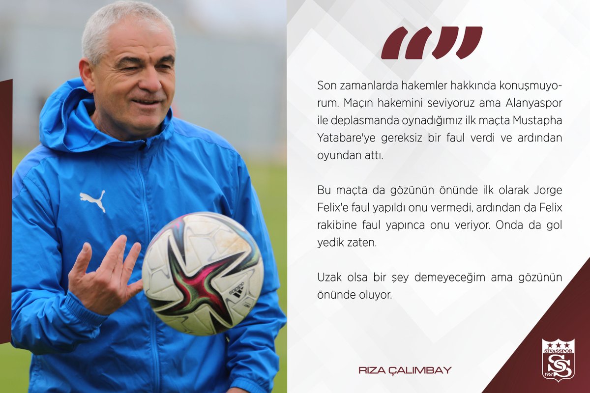 Sivasspor's tweet photo. Teknik Direktörümüz @RCALIMBAY: "Alanyaspor ile tarihi bir maç oynayacağız. Taraftarın olması bambaşka bir şey. Taraftar 12'nci adam değil 1'inci adamdır. Taraftar olmazsa oyuncu motive olmaz." dedi.

Detaylar 👉 https://t.co/HTKqyIiTGY https://t.co/PNL53kc6cU
