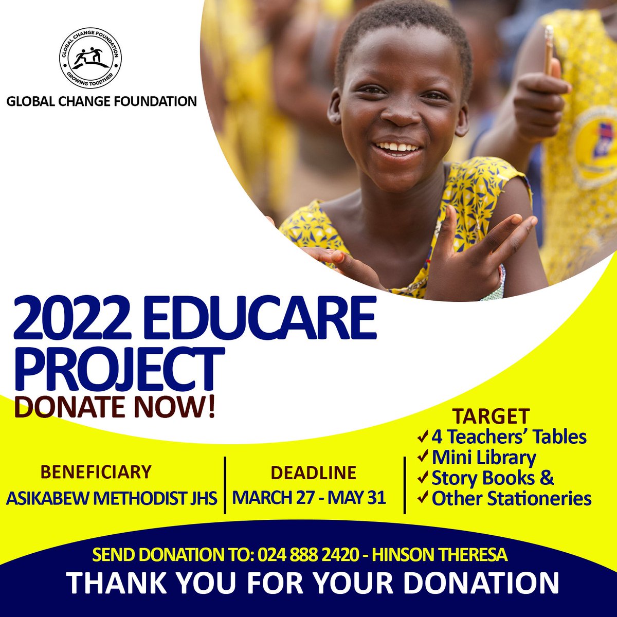 gcf_worldwide's tweet photo. Your donation can go a long way. 

DONATE NOW! 

#EduCare22 https://t.co/BOQIdfEghn
