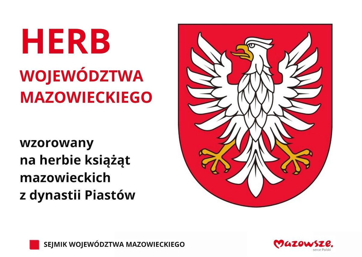 🔴 Czy wiecie, co przedstawia Herb Województwa Mazowieckiego i kto może ten  symbol Mazowsza używać? Herb Mazowsza stanowi własność województwa i  podlega ochronie prawnej. 🔺 Więcej: https://t.co/6z6VYvEoiT #Sejmik # Mazowsze #SamorządMazowiecki, image size:1200x851