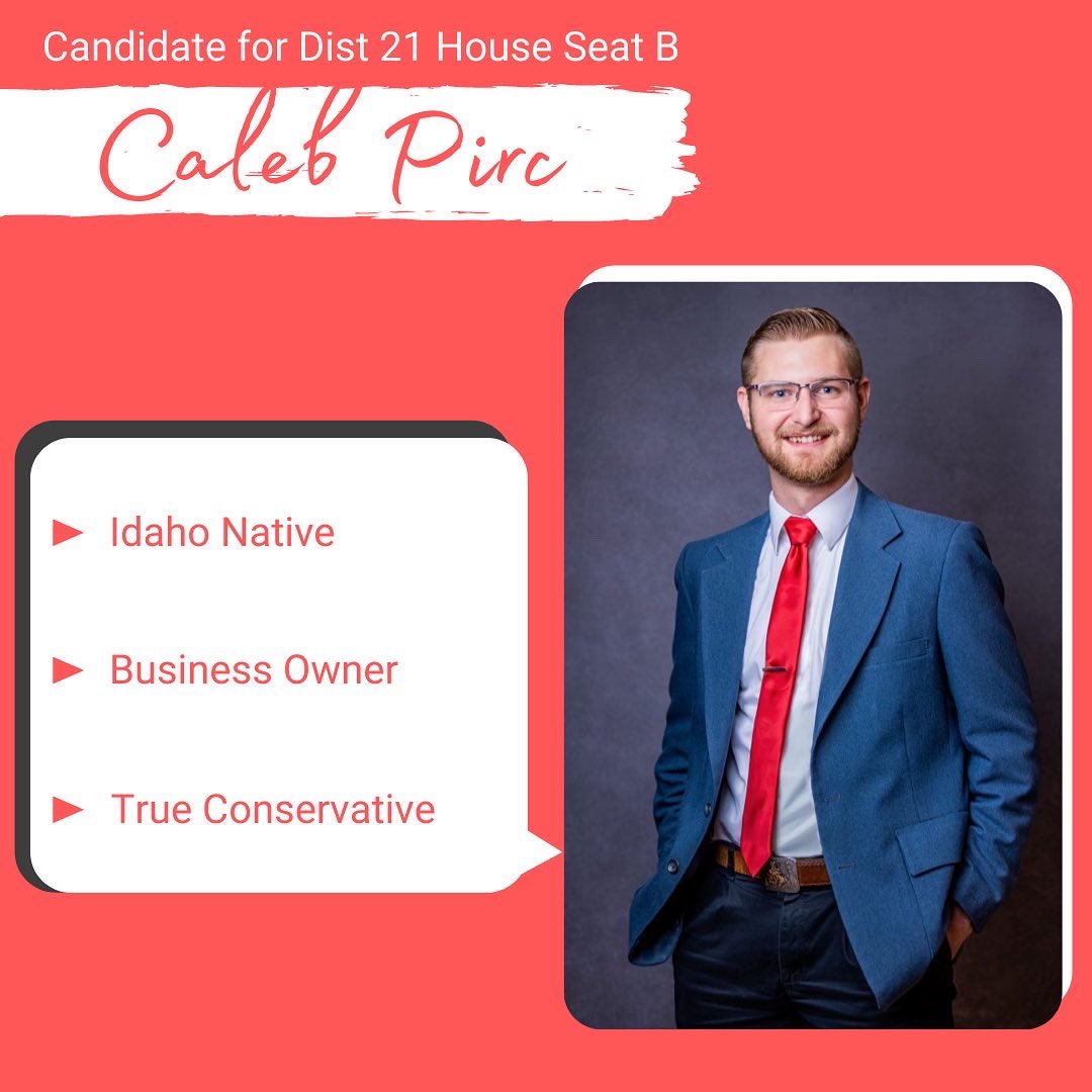 C_Of_Meridian's tweet photo. I'm Caleb Pirc, &amp; I am running for Idaho State Representative 21B.
I grew up in an average middle-class family home here in Meridian,
receiving my education, starting a business, &amp; getting involved
politically to make sure my home town would be the same for future
generations. https://t.co/8kFQsfkQWW