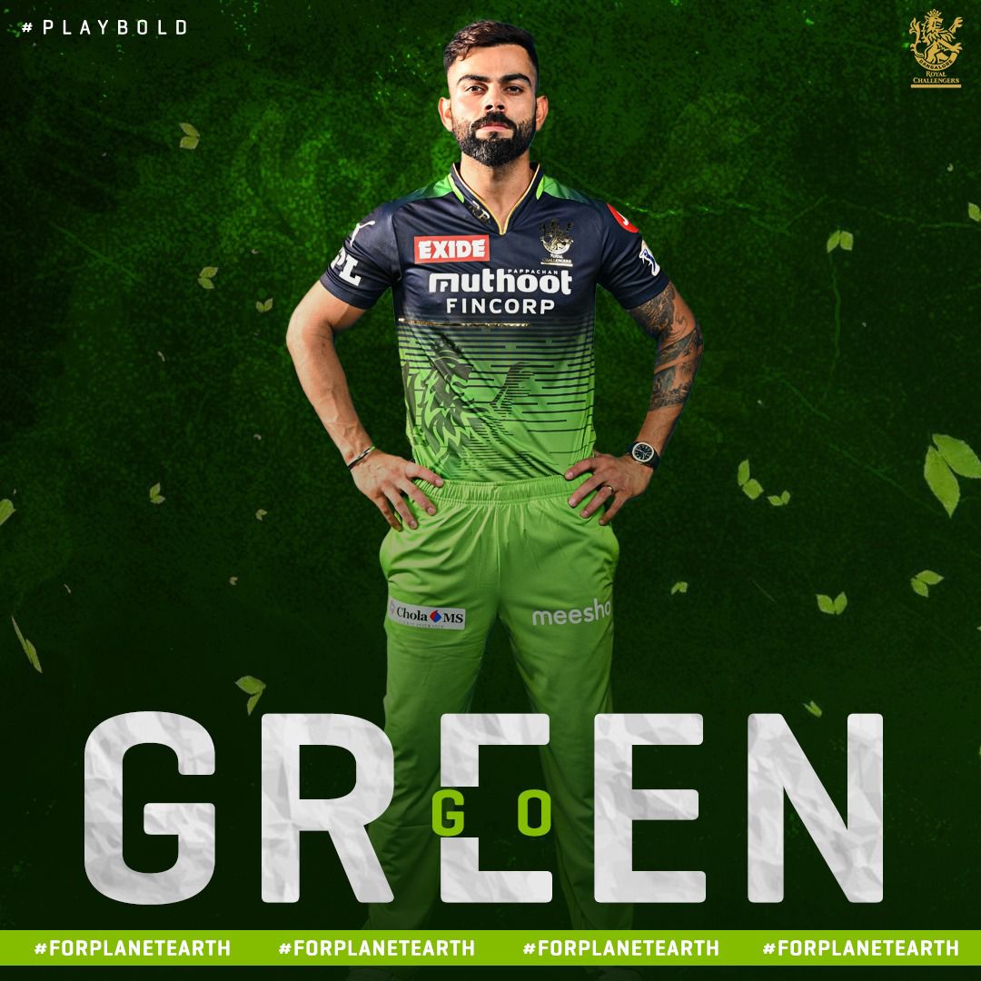 Shubh_s_swaroop's tweet photo. They all are looking #Dashing in #Green #Jersey , why not #RCB announce this green jersey official Rather than #Red 

#Rcb #WeAreChallengers #PlayBold #GoGreen #ForPlanetEarth #IPL2022 #ViratKohli𓃵 #Cricket https://t.co/yUCbJQaXB3