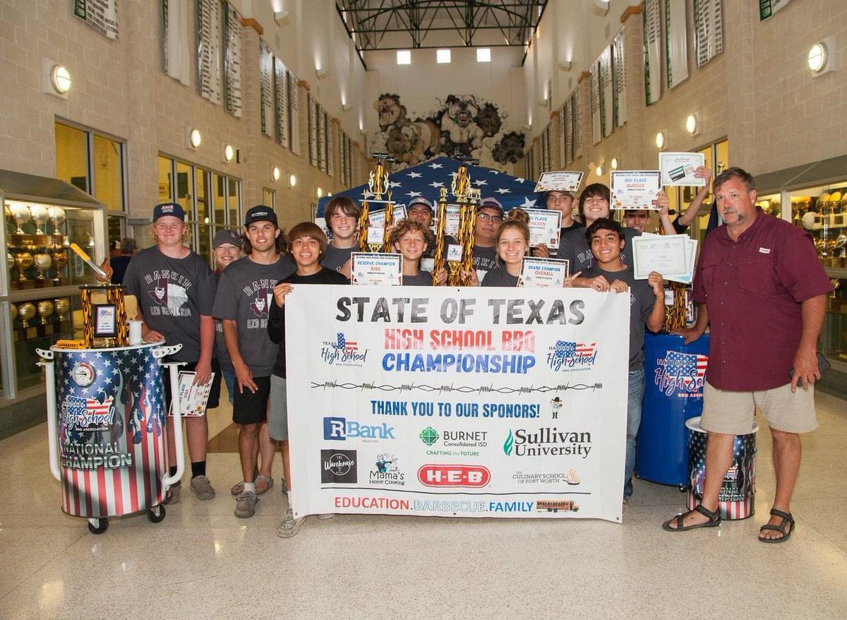TempletonCarrie's tweet photo. Rankin High School’s Kickin’ Ash is the Texas HSBBQ League STATE CHAMPIONS and Hot-n-Red-y are Reserve Champions. Red Devil Smokers were 5th overall. Now to compete at Nationals in June! @newswest9 @CBS7News @OdessaAmerican @SanAngeloLIVE @gosanangelo @mwtnews @ABCBig2News https://t.co/iw7fRk6azy