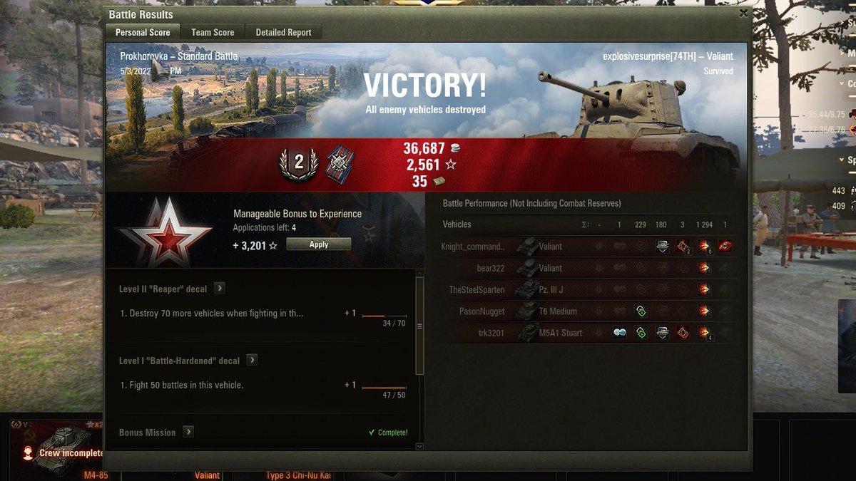 explosivesurpr1's tweet photo. @worldoftanks Base XP: 711 in my Valiant
NA IGN: explosivesurprise https://t.co/brL3pd8HfQ