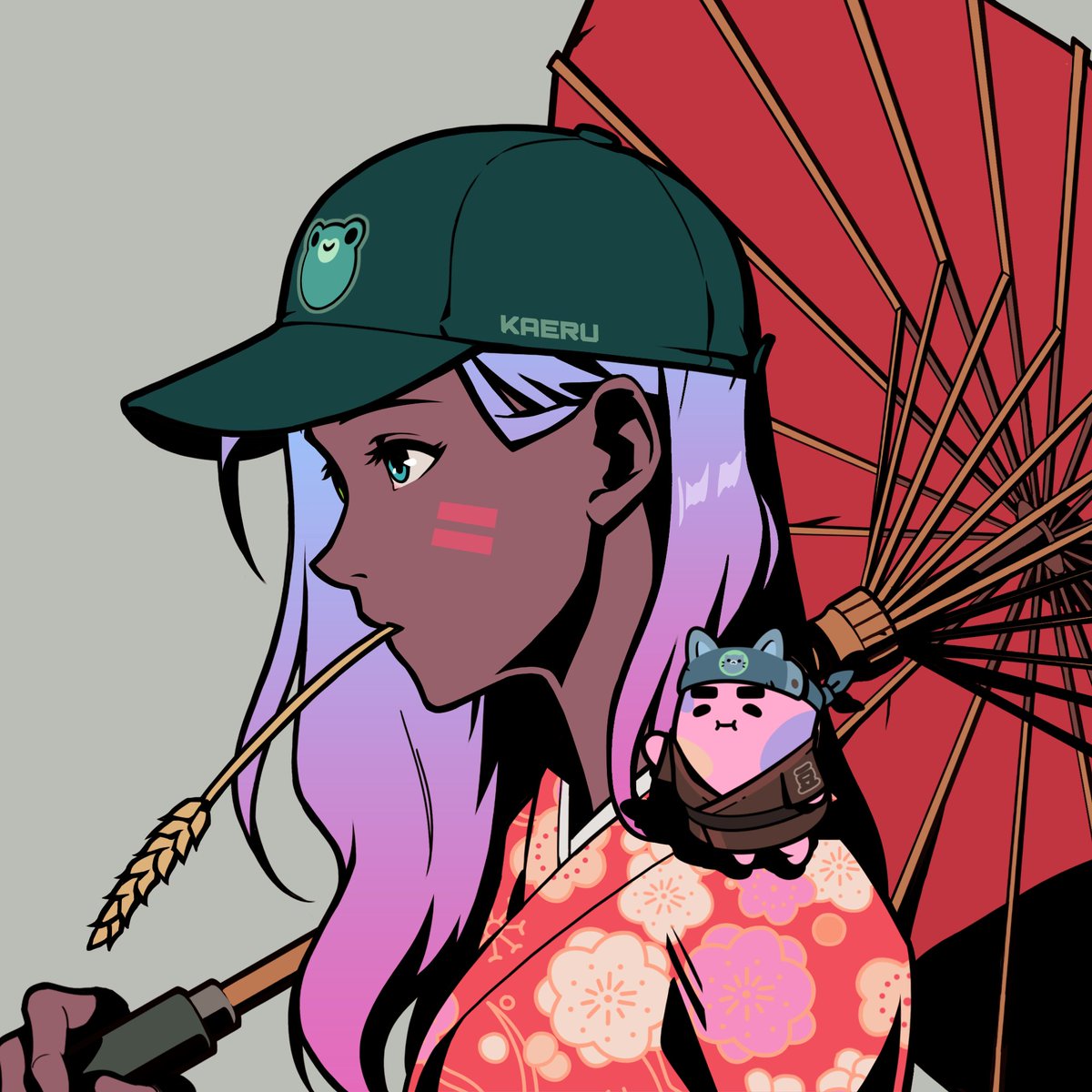 AnpanMorie's tweet image. Picked up this Frida Beanz to pair with my Azuki gal. Very happy how their colors work well together. Look like a great pair, no? @AzukiOfficial #Azuki