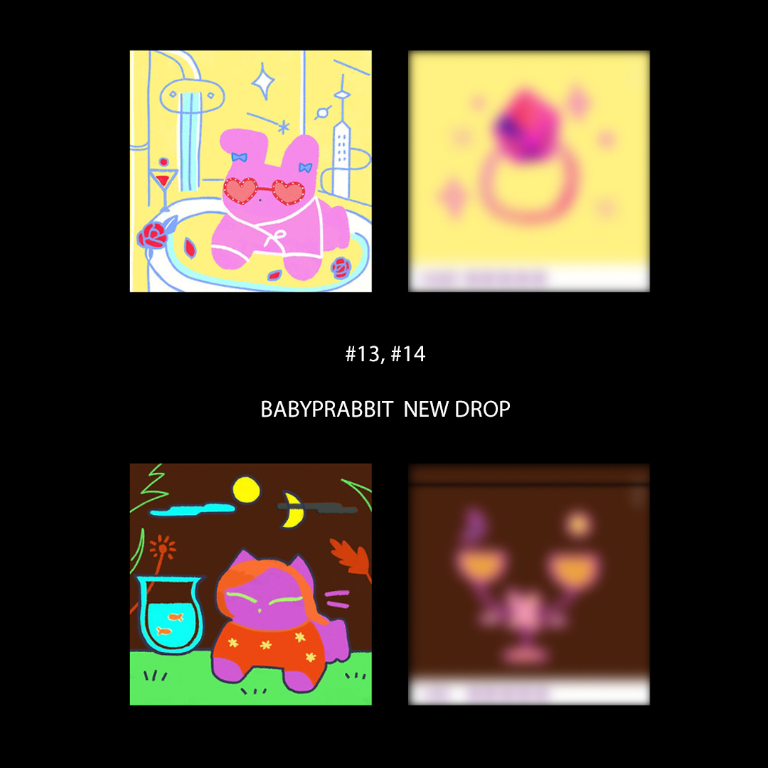 gracia__77's tweet photo. 💜👶🐰BABYRABBIT🐰👶💜
NEW DROP
#13, #14 0.01ETH 오랜만 응애!!!

베이비래빗들은
퍼플래빗 메이저 카드 리스팅 사이사이 업뎃됩니다! 

메이저 카드는 현재 15개 리스팅 되어 있으며 
22까지만 업데이트되며 정비 후 
추후 v2 버전으로 찾아뵙겠습니다:)!

 ➻ https://t.co/wDXg7PmK2b https://t.co/UJl7VPq0uW