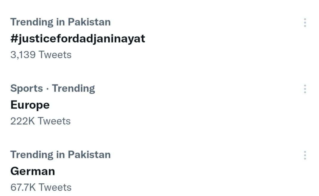 WaseemKifayat8's tweet photo. #JusticeForDadJanInayat is One of the trending hashtag in Pakistan. https://t.co/AMRH48eKA6