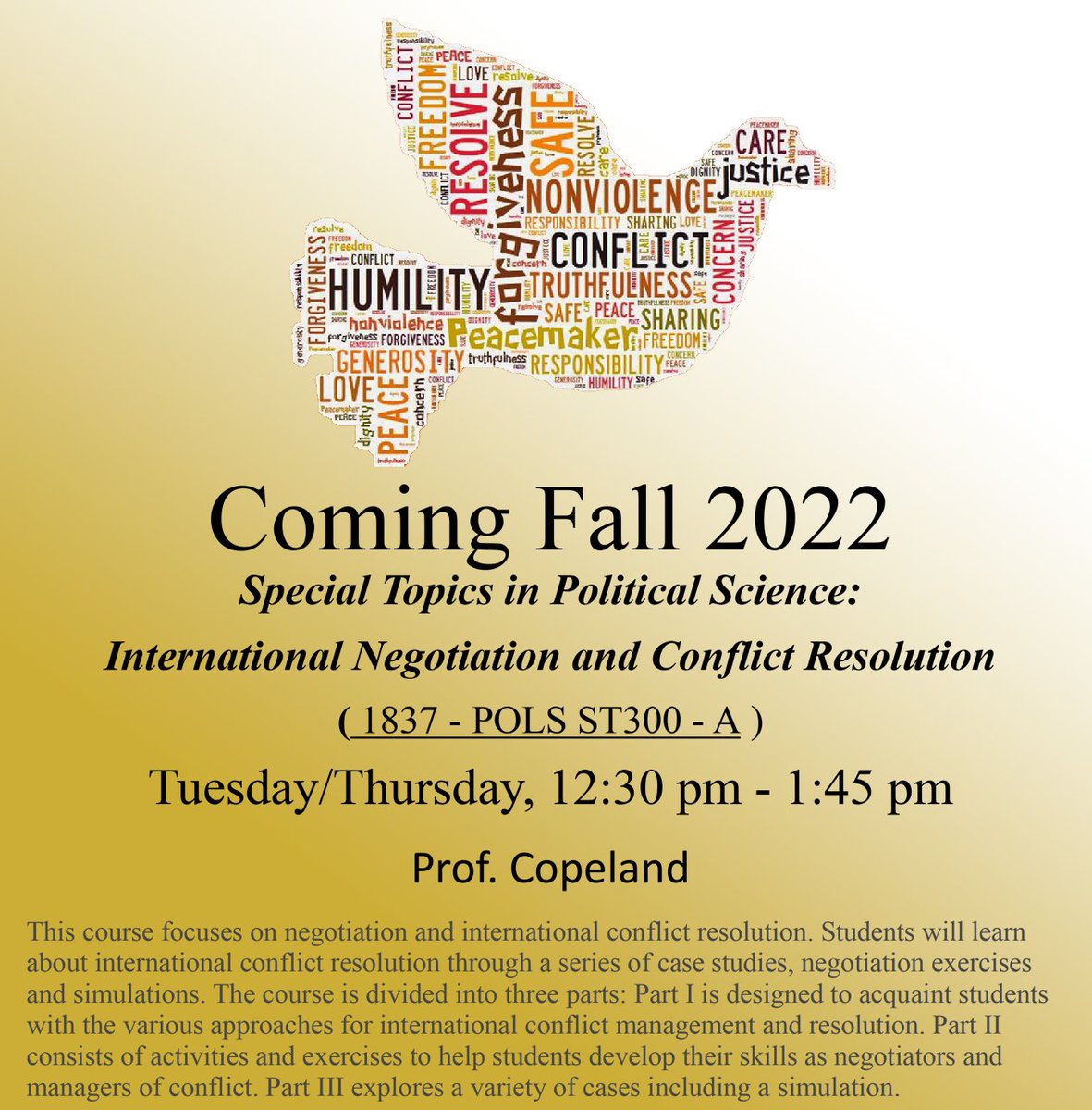 Please email Professor Copeland at ecopelan@bryant.edu for additional information.