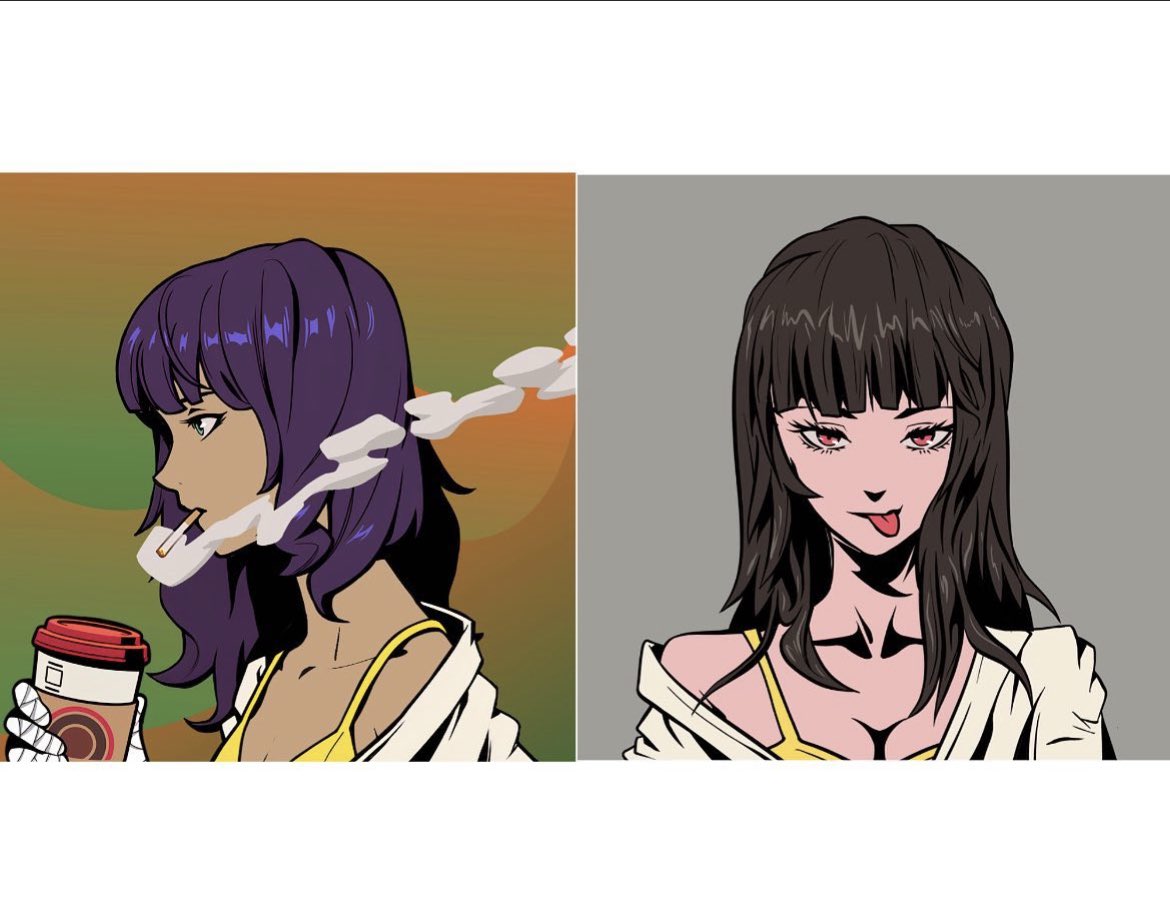 tkal's tweet photo. The cool thing about these @AzukiOfficial #derivatives is getting matching ones @WoAW_NFT #woaw and @Fzuki_Official #fzuki #nft #azuki #degenmint #AzukiArt https://t.co/TEzwk4pVx6