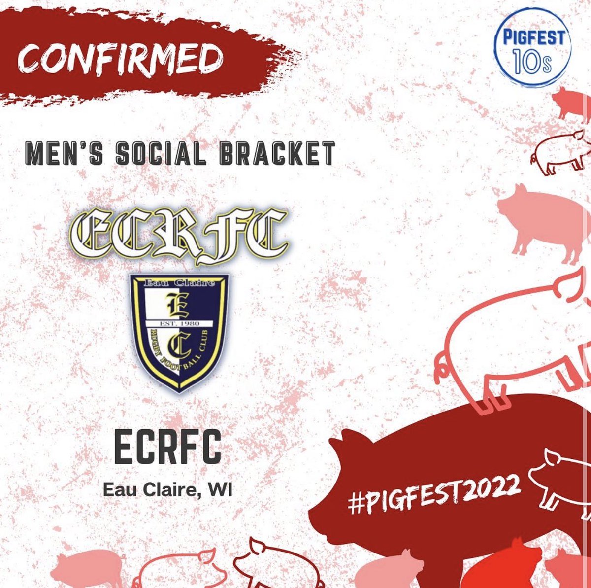 ECRFCrugby's tweet photo. We’re excited to be running it back another year at pigfest #pigfest #rugby https://t.co/pjUZcNpQei