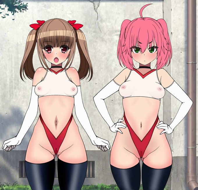 体育館裏でしづねと茉莉と個人授業
体育の授業の補習をします。

「えー?」
「こんなところでしますの?」
背景無しと個別verあります。 