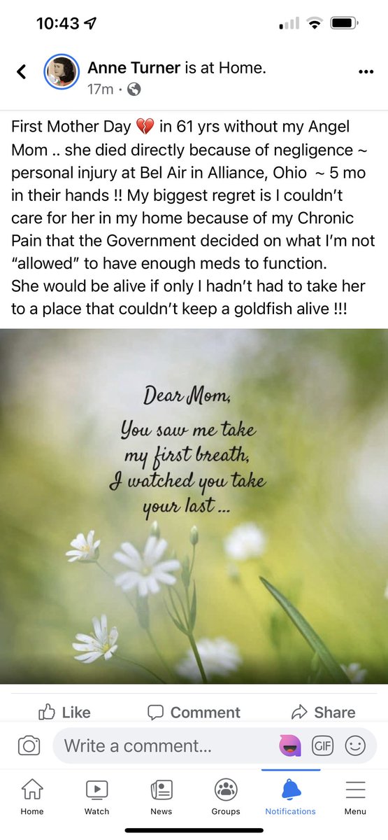 Annemarie55USA's tweet photo. @supportprop Kat Marriott My Mother died directly because of my Chronic Pain being unmanaged. Why don’t you contact me, I would like to tell you how responsible PROP is at prescribing pain meds. People without CP have no right in telling us what we don’t need !! https://t.co/onckqSPW8t