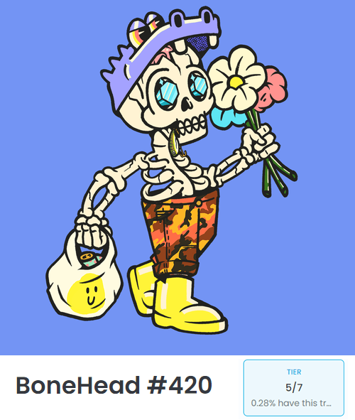 Cryptoshack Club (@cryptoshackclub) on Twitter photo ⛳️ Cryptoshack x BoneHeadz #NFTGiveaway! ☠️
Giving away this Tier 5, ID #420 <a href="/NFTBoneHeadz/">𝕭𝖔𝖓𝖊𝕳𝖊𝖆𝖉𝖟 | Free Mint</a> worth 0.2+ eth! 🤑
1⃣ Follow <a href="/NFTBoneHeadz/">𝕭𝖔𝖓𝖊𝕳𝖊𝖆𝖉𝖟 | Free Mint</a> & <a href="/cryptoshackclub/">Cryptoshack Club</a>
2⃣ Like/RT & Tag 3+ frens
You have til season 1 end to get him to Tier 7, which means a share of 9+ eth!
Winner in 24h. ⏰ ⛳️ Cryptoshack x BoneHeadz #NFTGiveaway! ☠️
Giving away this Tier 5, ID #420 <a href="/NFTBoneHeadz/">𝕭𝖔𝖓𝖊𝕳𝖊𝖆𝖉𝖟 | Free Mint</a> worth 0.2+ eth! 🤑
1⃣ Follow <a href="/NFTBoneHeadz/">𝕭𝖔𝖓𝖊𝕳𝖊𝖆𝖉𝖟 | Free Mint</a> & <a href="/cryptoshackclub/">Cryptoshack Club</a>
2⃣ Like/RT & Tag 3+ frens
You have til season 1 end to get him to Tier 7, which means a share of 9+ eth!
Winner in 24h. ⏰
