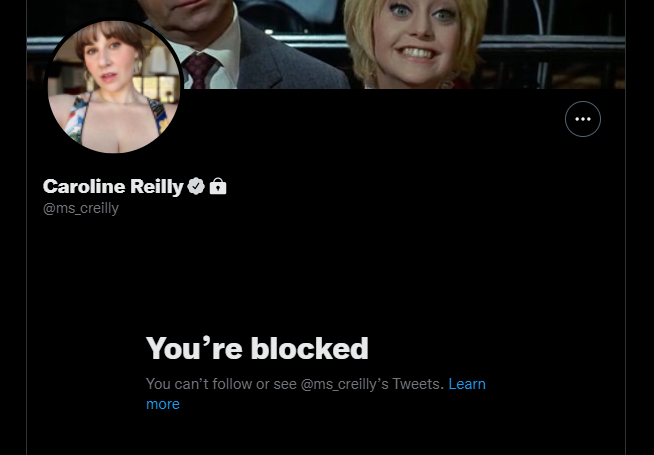 dgoldwas's tweet photo. LMAO @ms_creilly blocked me because I reported her tweet encouraging violence.  She then locked down her account because she's a cowardly garbage person. https://t.co/86r44YoWkU