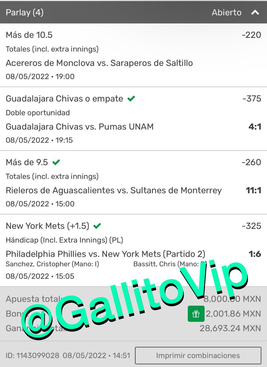 GallitoVip's tweet photo. DIA HISTORICO FAMILIA GALLITO🚀

PARLEY GRATIS +2264✅✅

PARLEY +280✅✅

NOS VAMOS A PARIS A LA FINAL DE LA #CHAMPIONSLEAGUE ⚽️🇫🇷

CON UNA APUESTA DE 6,000 VOY A CUMPLIR MI SUEÑO🥺

GRACIAS POR LA CONFIANZA🙏🏻

RT Y ❤️ RIFA DE 10,000💰

¿GRUPO GRATIS?👇🏻
https://t.co/aW2yuPaVKY https://t.co/loQpp0BmFy