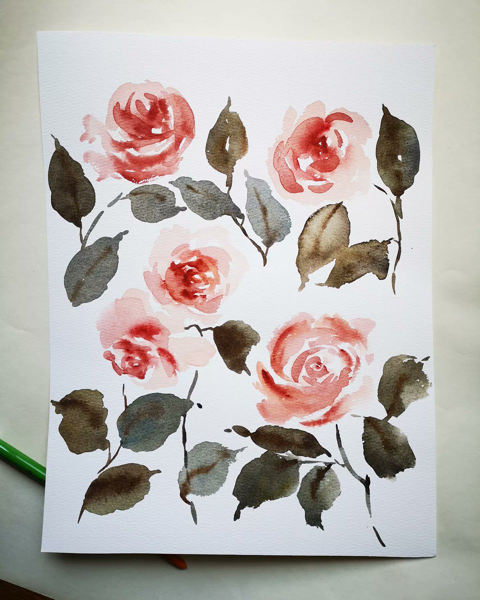 JaneOneArt1's tweet photo. #day44 another #roses painting.
Back to the basics again. I tried another palette I think is vintage style.
#100daychallenge
#watercolordaily #nature
#Watercolorart
#watercolorchallenge #flowerpaintings #watercolorfloral #pattern https://t.co/saVAvNye8v