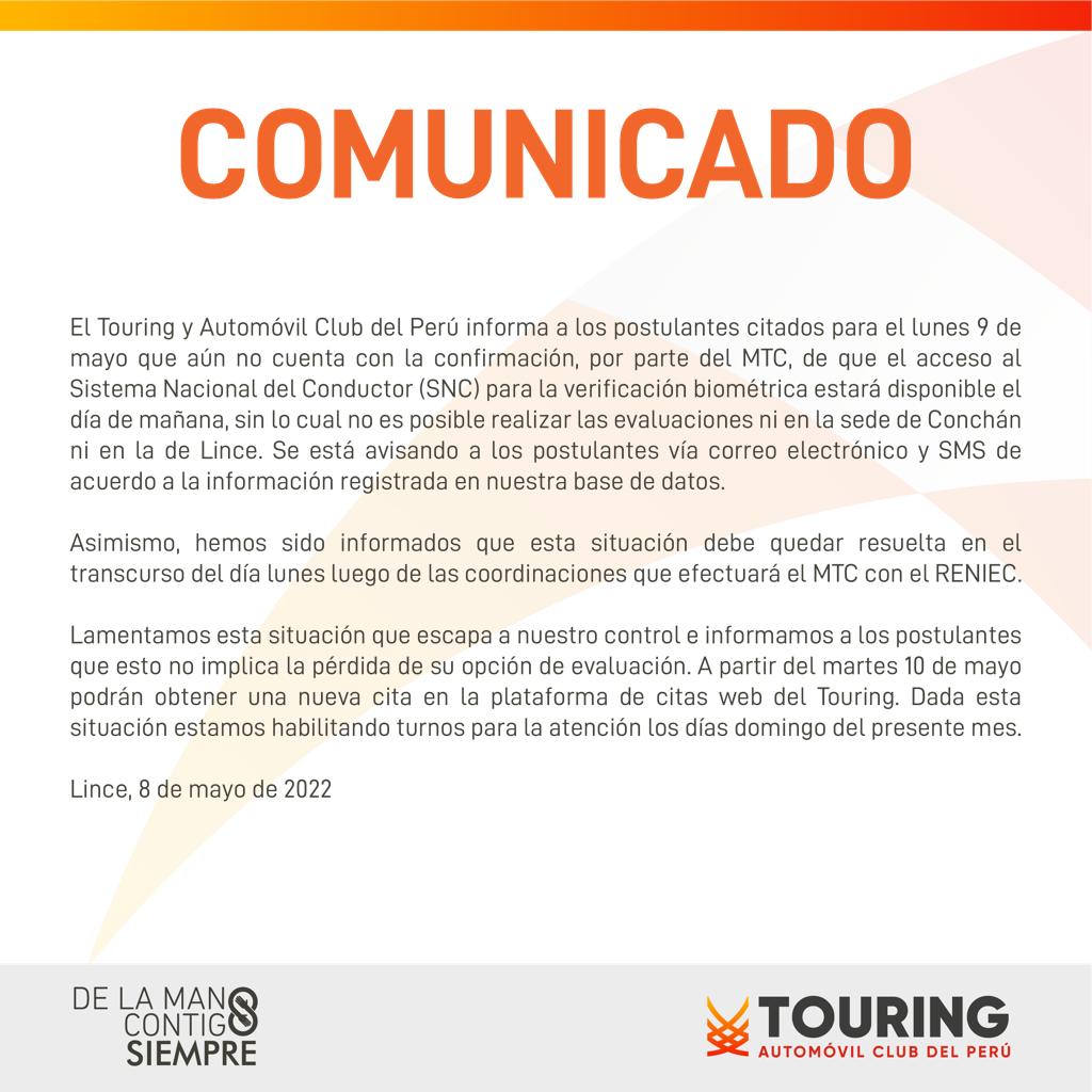 Atención‼
👉A todos los postulantes citados el 9 de mayo del presente mes se les comunica que debido a inconvenientes técnicos del funcionamiento de la plataforma del SNC informamos lo siguiente 🚨