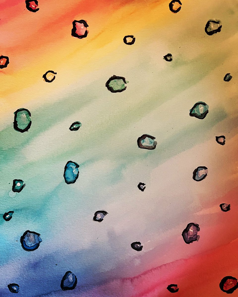 nicoleisjustok's tweet photo. #art #watercolor #raindrops #rainbow #letsmakeart https://t.co/CWJMYQo8ba