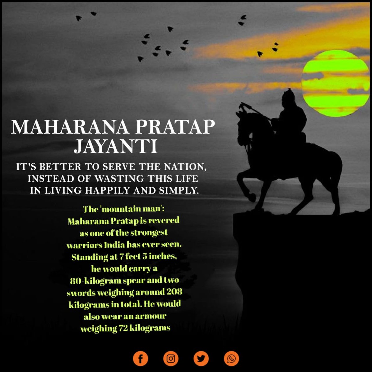 TusharSankla3's tweet photo. मेरे वीर शिरोमणी महाराज महाराणा प्रताप को मेरा शत शत नमन 🙏 
#महाराणा_प्रताप_जयंती https://t.co/HnRLmMAe7H