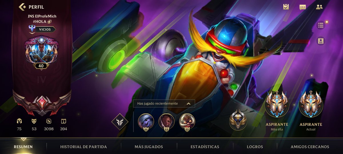 Terminó el WOL y aprovecho para comunicar que me encuentro F/A de cara al sig. Split en LAN para el rol de ADC/Supp.
Former: The Kings, Janus Esports
Elo Actual: Challenger 750lp 
Logros: Lolcito salvaje abierto top 6 latam fase presencial, WOL Top 8 LAN.
Se agradece RT.