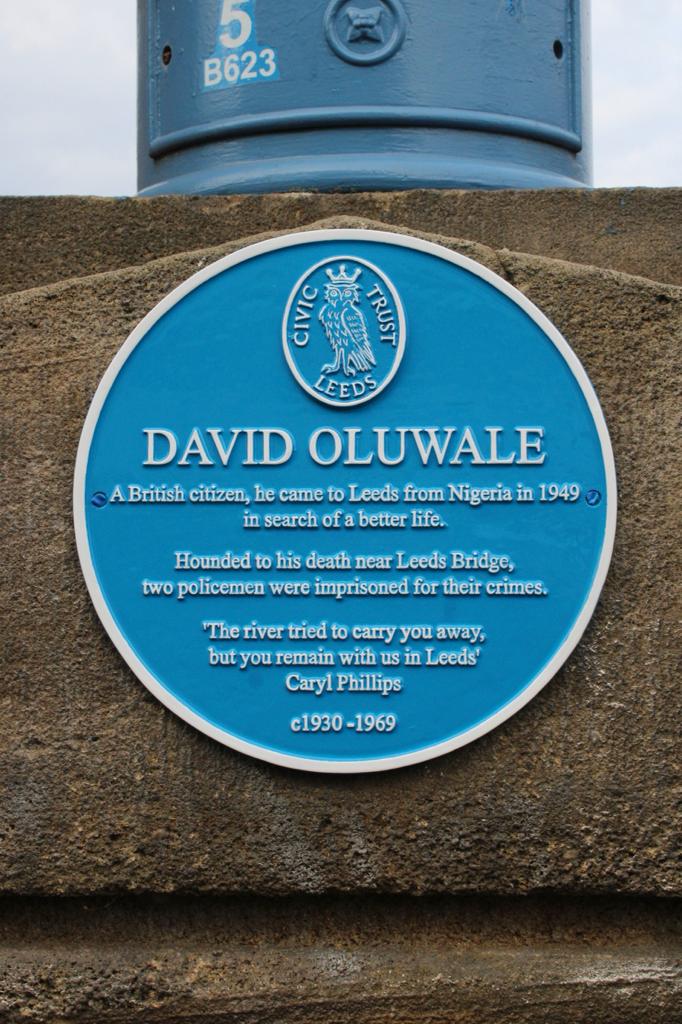 Good morning Leeds - many thanks to the amazing efforts of <a href="/WYP_LeedsCity/">West Yorkshire Police - Leeds City Centre</a> two individuals have been identified in connection with the theft of David's plaque. Although we may never recover David's original plaque, we can continue to share his life and legacy #RememberOluwale ❤️