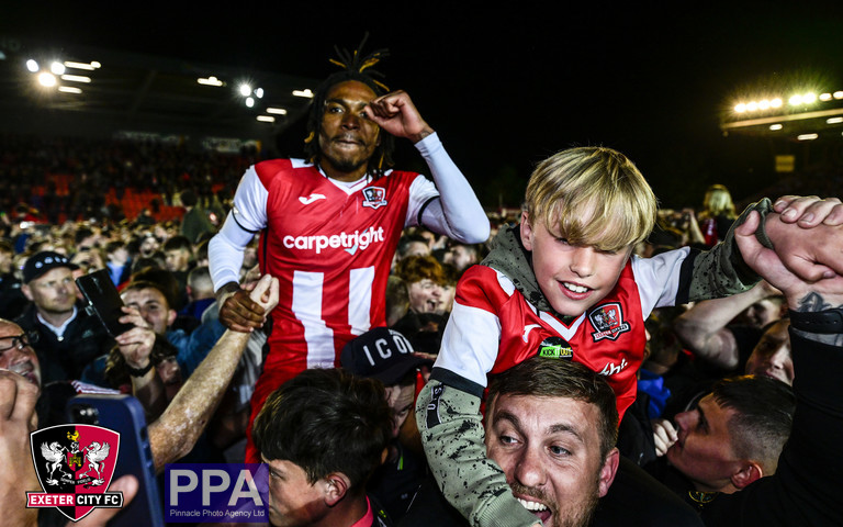 OfficialECFC's tweet photo. ❤️ We did it together, so let's celebrate together! 

Join us in the high street from 6pm tonight and show your Grecian pride as we celebrate an incredible season!

#ECFC #OneGrecianGoal https://t.co/IhMo0NdOAk