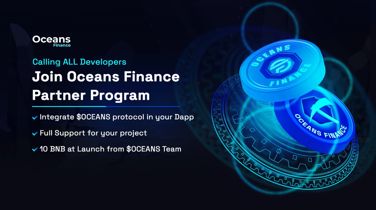 $OCEANS Finance has officially opened up with project owner partnerships. Visit our updated website to learn more! oceans.finance/partnership-ne… #BSC #BSCGemsAlert #BSCGem
