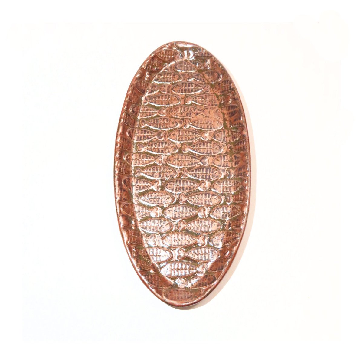JKCJewelry's tweet photo. Rustic Copper Fish Oval Plate, Serving Dish, Home Décor, Kitchen Ware, House Warming Gift. Lake Cabin Gift https://t.co/3FmbDURjy9 #ceramics #handmade #art #pottery #OvalPlate https://t.co/fjjCWxjONU