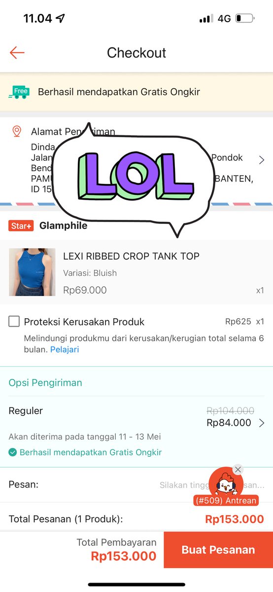 dindaptrv's tweet photo. @ShopeeID ngga bgt jur masa ongkir dr jakbar ke tangsel 104 rb wkwk https://t.co/sJelyyJidB