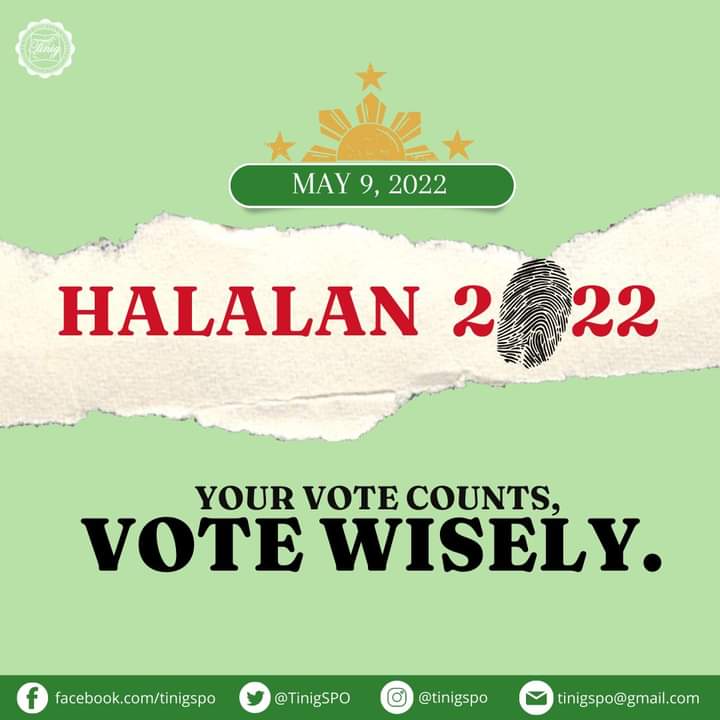 TinigSPO's tweet photo. An important decision to make, for what you will choose will affect not just your life but the future also of your loved ones and your country.

Choose a leader whose heart is for service, not just in words but also in actions.

VOTE WISELY!

#Eleksyon2022 https://t.co/5XLS3pTVLC