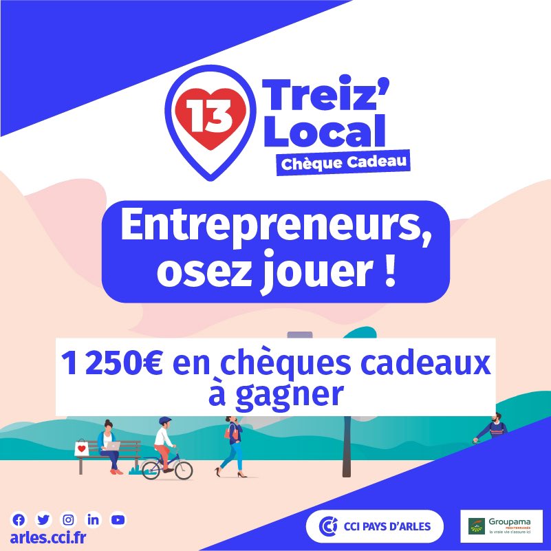 CCIPAYSARLES's tweet photo. [#JeuConcours 🍀 - #TreizLocal 🛍]
🎰 Entrepreneurs, osez jouer !

📆 du 9️⃣ au 2️⃣1️⃣ mai inclus

🎁A gagner 1️⃣2️⃣5️⃣0️⃣ € en chèques cadeaux https://t.co/P5Wx0VhVgz grâce à notre partenaire @GroupamaMed.

💡Pour jouer, c’est ici 🔽
https://t.co/RNolMgmtri

#paysdarles #jeu https://t.co/0Rn1sAwIE6