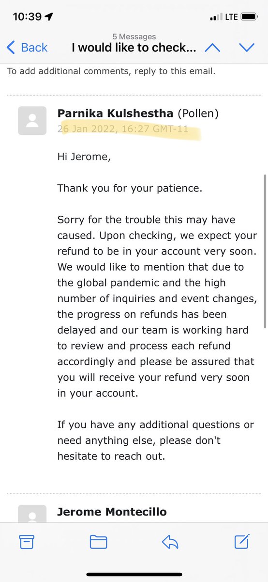 dromemontecillo's tweet photo. @pollen @emonitela how about you spend less time promoting and more time returning the money you stole. @bbb_us it’s been 5 months and how have I still not gotten my refund?? https://t.co/QTmS1LiX1i