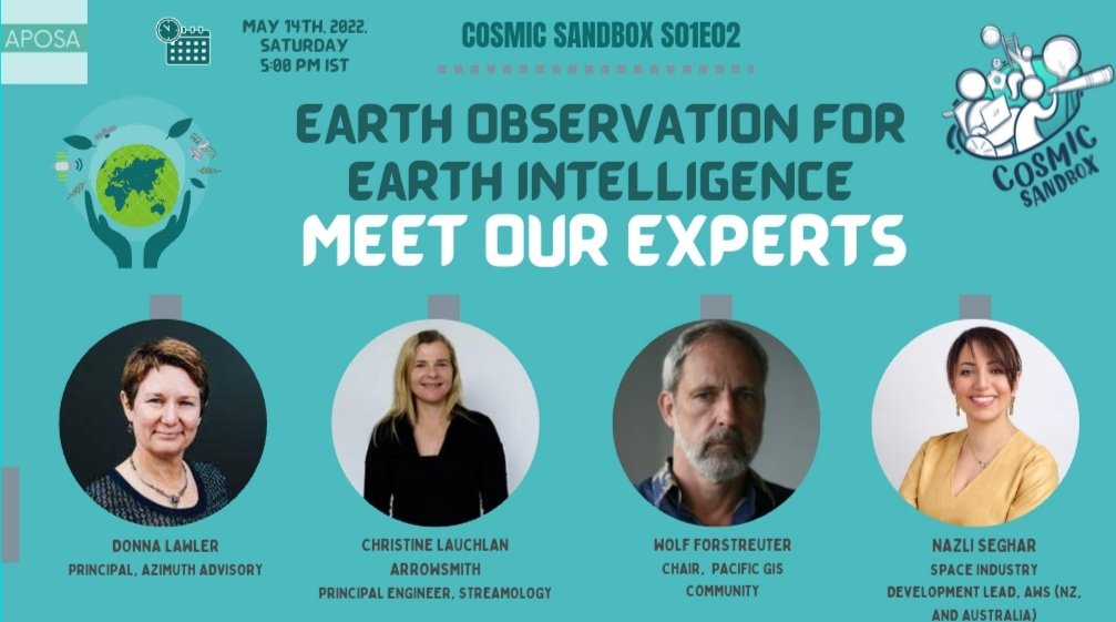 aposacommunity's tweet photo. Meet Donna Lawler from Azimuth Advisory, Christine Lauchlan Arrowsmith from @Streamology_, Wolf Forstreuter from @PacificGISnRS, and Nazli Seghar from @awscloud! 💯

Register for our workshop today itself! 🌏
Link to register for the workshop: https://t.co/eKGg6ClKOZ
#workshop https://t.co/q3OjrywGrn