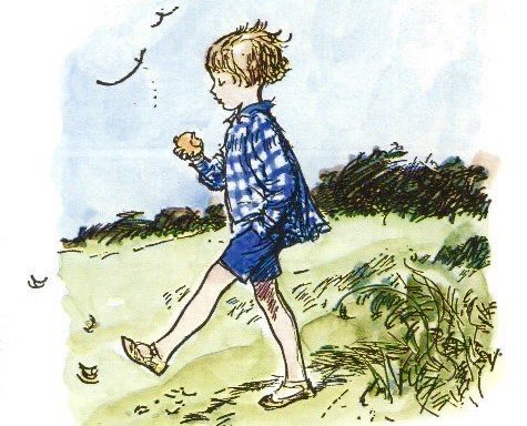 A_AMilne's tweet photo. Christopher Robin came down from the Forest feeling all sunny and careless, and just as if twice nineteen didn't matter a bit, and he thought that if he stood on the bridge and watched the river, he would know everything that there was to be known. ~A.A.Milne #SATs #Monday https://t.co/I3d9MM0zGG
