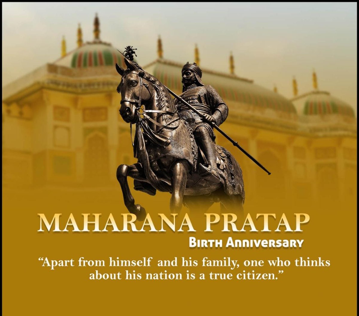 AnanyaJamwal2's tweet photo. Apart from himself and his family,one who thinks about his nation is a true citizen.#महाराणा_प्रताप_जयंती https://t.co/j1U9PkH6xk