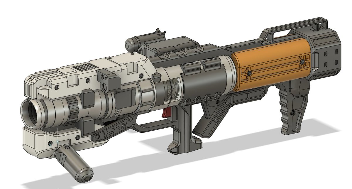 MIStudiosAus's tweet photo. Our super talented weapons artist is smashing this rocket launcher concept for one of our unannounced games. Hang around, in the coming weeks we will be sharing some polished and textured development shots. 
#mistudios #weaponconcept #fusion360 #rocketlauncher #indiedev #gameart https://t.co/AyKtOywmID