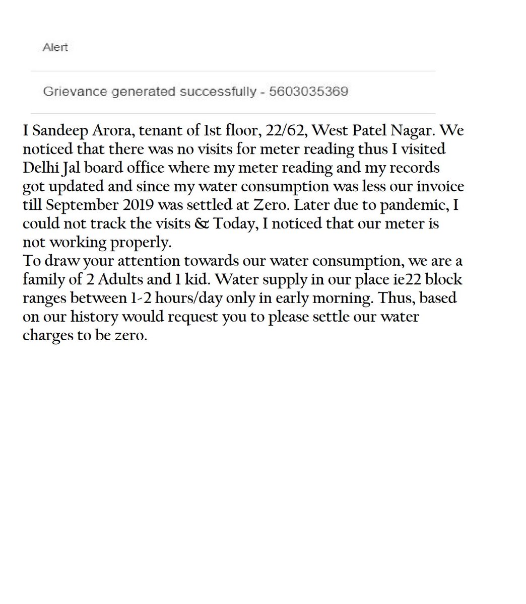 i am still waiting for the reply against the grievances submitted. Plz help <a href="/Ceo_djb/">Delhi Jal Board</a>