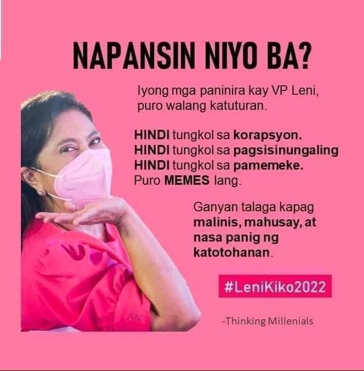 Totoo po yun kung hindi Malakas si VP Leni Robredo bat sangkatutak ang Fake News sa Kanya sya LNG ang tatapos sa Kahirapan ng Pilipinas #SaGobyernongTapatAngatBuhayLahat