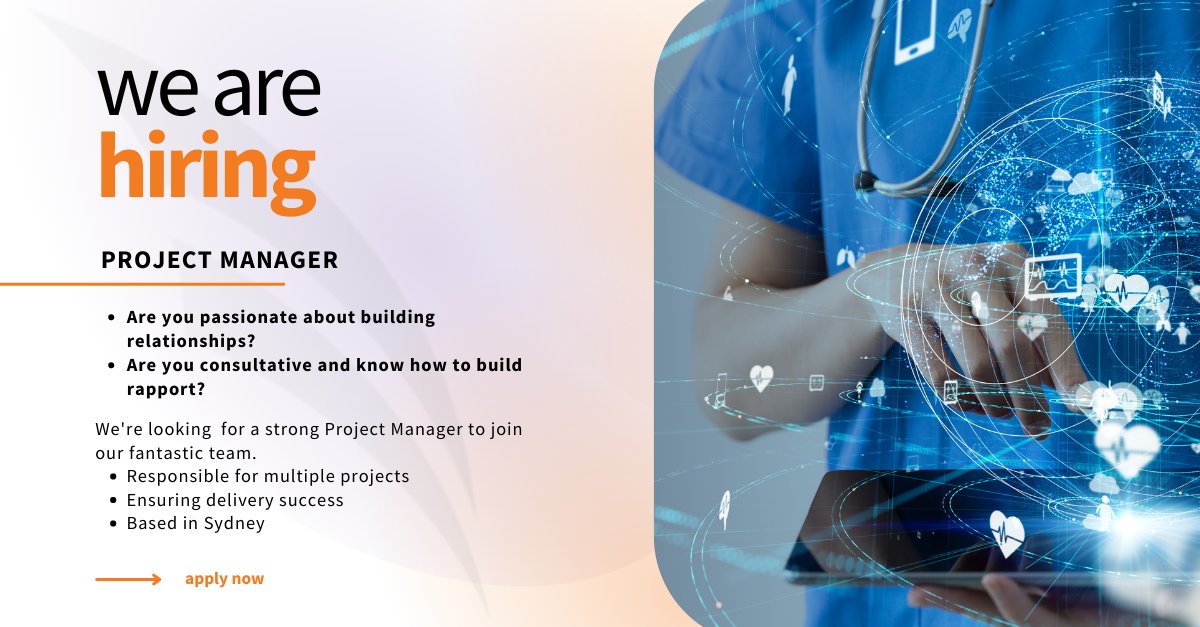 Team Olinqua is on the lookout for a Sydney based Project Manager to join our rapidly growing organisation and help advance our mission of creating innovative technologies with long lasting, positive impact for our healthcare workers and their patients: seek.com.au/job/56849453