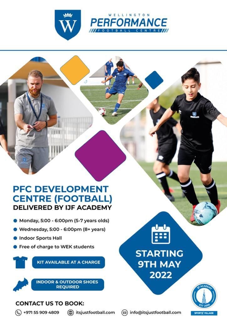 gems_khail's tweet image. Come and join us at the PFC Development Centre for some football fun. The best part?  It&apos;s FREE for WEK students. Starts today!

#wellingtonperformancefootballcentre #limitlessfun
