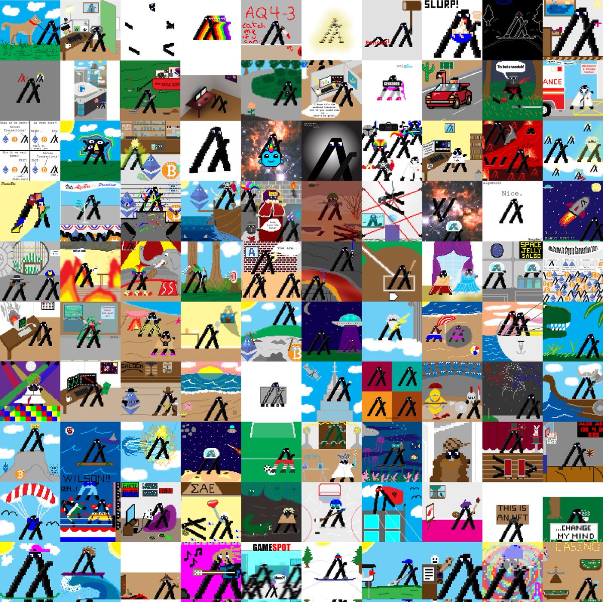 HurleyBirdFM's tweet photo. @AlgoFoundation Hi, my name's HurleyBird and I'm an NFTaholic.
Been around since March of 2021. Ran the subreddit w/ some cool OGs. Made #AlgoBros in June of 2021 (see mural below).
Done some other ish since like @AlGatoNFT. All in all, been a helluva ride. https://t.co/459ApDJj5S