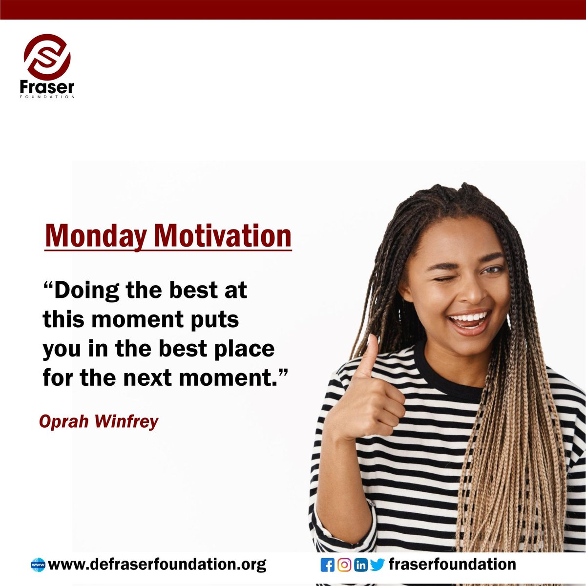officialfraserf's tweet photo. #fraserfoundation
#happynewweek
#modaymotivation https://t.co/YM3HavckV3
