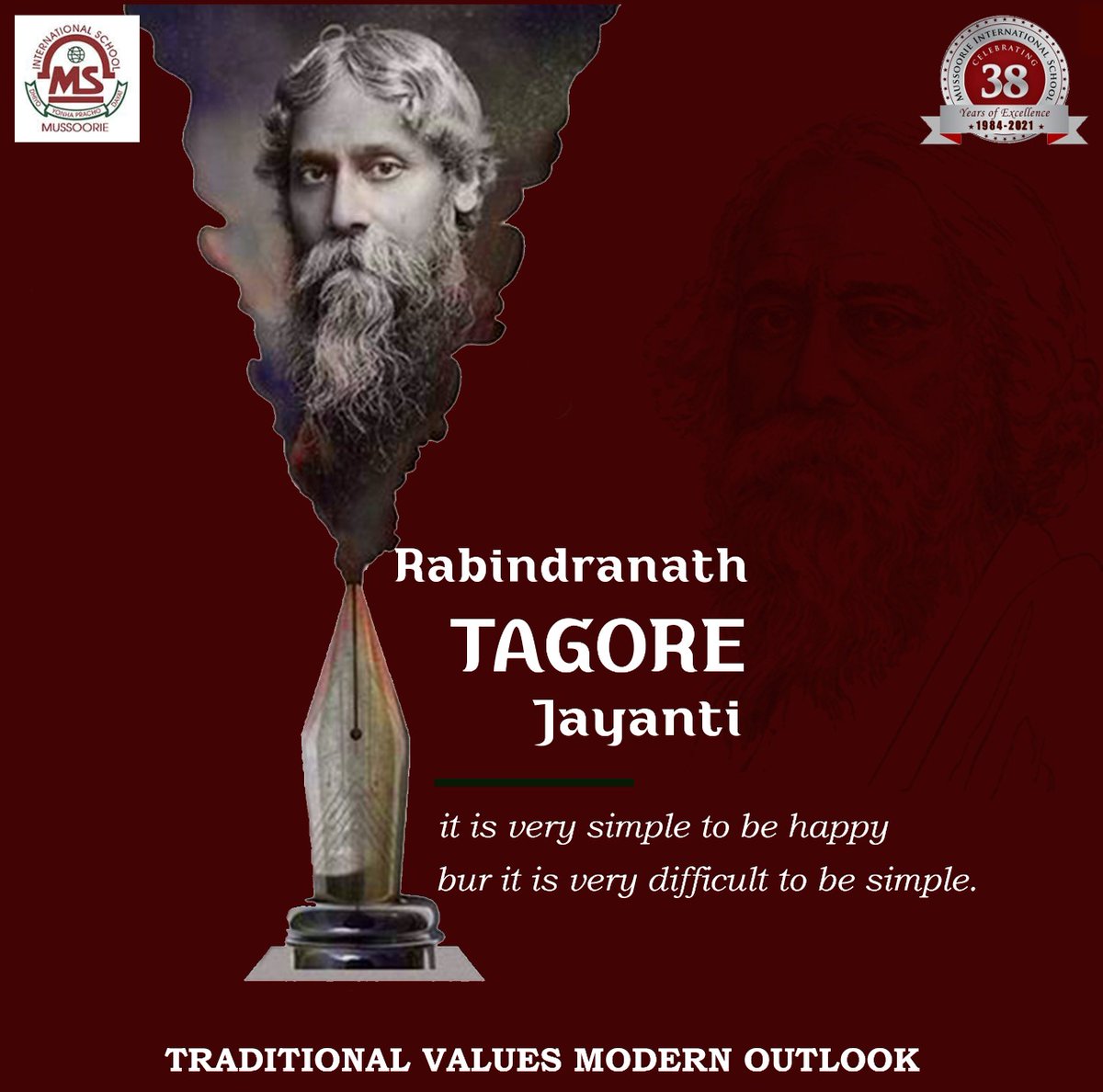 MussoorieS's tweet photo. Let's pay homage to #Gurudev Rabindranath Tagore, one of India's greatest thinkers.
Happy Ravindranath Tagore Jayanti!
#RavindranathTagore #RavindraNathTagoreJayanti #GurudevRabindranathTagore #GirlsBoardingSchool #MISIndia https://t.co/edH4S4ARqu